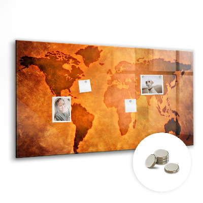 Magnetic photo board Large map of the world