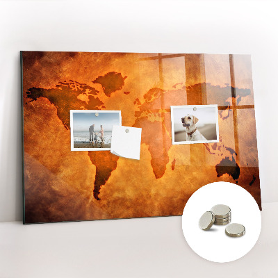 Magnetic photo board Large map of the world