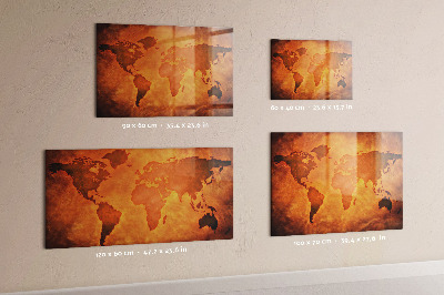 Magnetic photo board Large map of the world