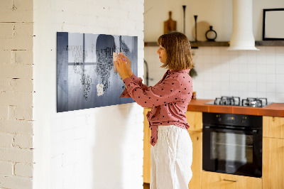 Magnetic photo board Names of countries map