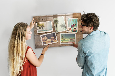 Glass magnetic board Polaroid photos