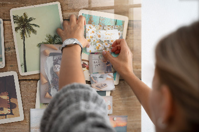 Glass magnetic board Polaroid photos