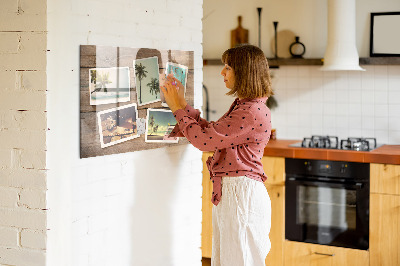 Glass magnetic board Polaroid photos