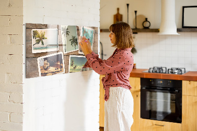 Glass magnetic board Polaroid photos