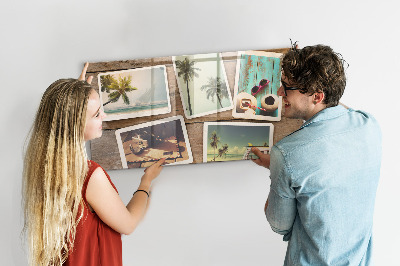 Glass magnetic board Polaroid photos