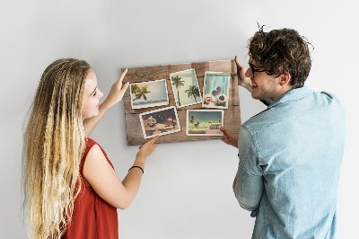 Glass magnetic board Polaroid photos