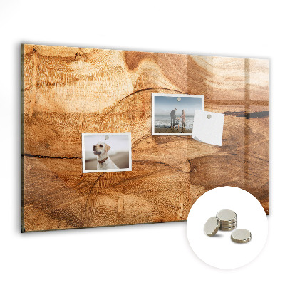 Magnetic notice board for kitchen Wood texture