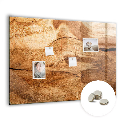 Magnetic notice board for kitchen Wood texture