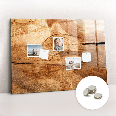 Magnetic notice board for kitchen Wood texture
