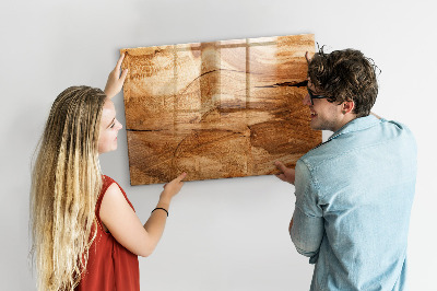 Magnetic notice board for kitchen Wood texture