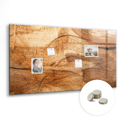 Magnetic notice board for kitchen Wood texture