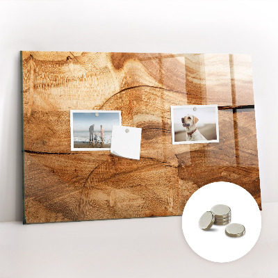 Magnetic notice board for kitchen Wood texture