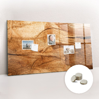 Magnetic notice board for kitchen Wood texture