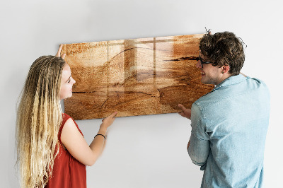 Magnetic notice board for kitchen Wood texture