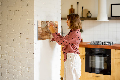 Magnetic notice board for kitchen Wood texture