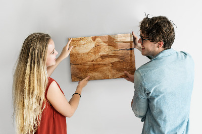 Magnetic notice board for kitchen Wood texture