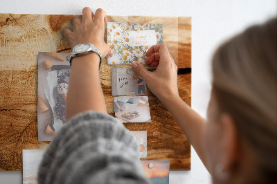 Magnetic notice board for kitchen Wood texture