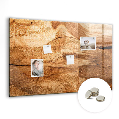 Magnetic notice board for kitchen Wood texture