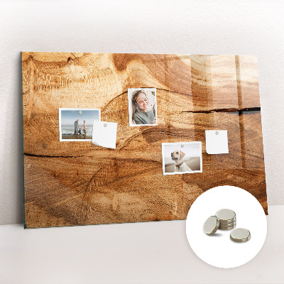 Magnetic notice board for kitchen Wood texture