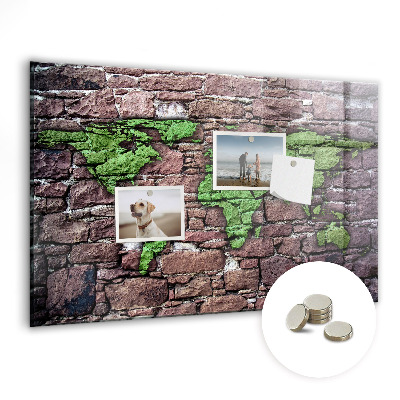 Magnetic photo board World map brick