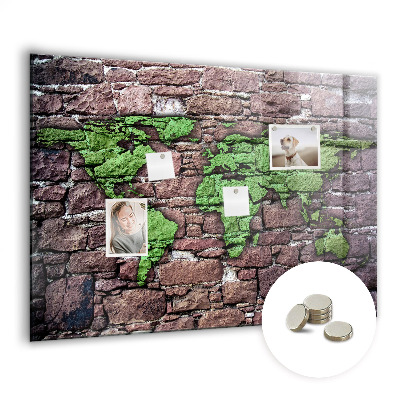 Magnetic photo board World map brick