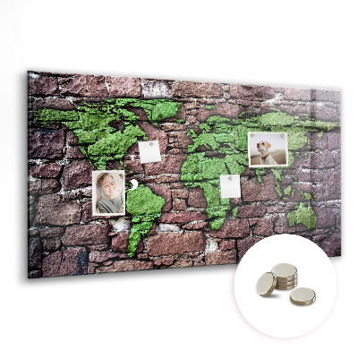 Magnetic photo board World map brick