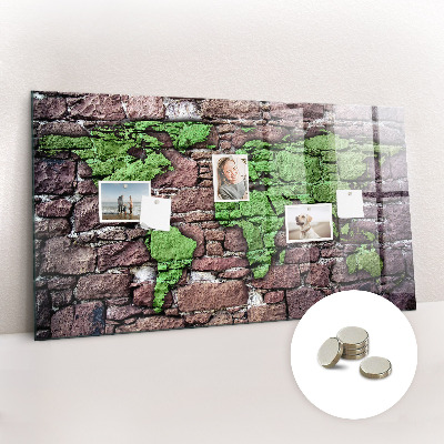 Magnetic photo board World map brick