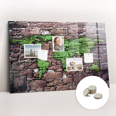 Magnetic photo board World map brick