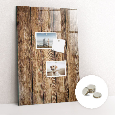 Magnetic memo board for kitchen Wood texture