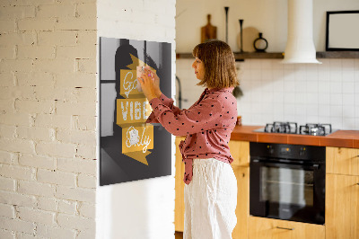 Magnetic notice board for kitchen Good Vibes Only