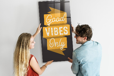 Magnetic notice board for kitchen Good Vibes Only