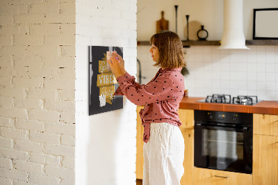 Magnetic notice board for kitchen Good Vibes Only