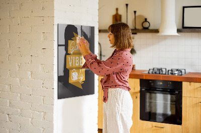 Magnetic notice board for kitchen Good Vibes Only