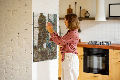 Magnetic memo board for kitchen Rust