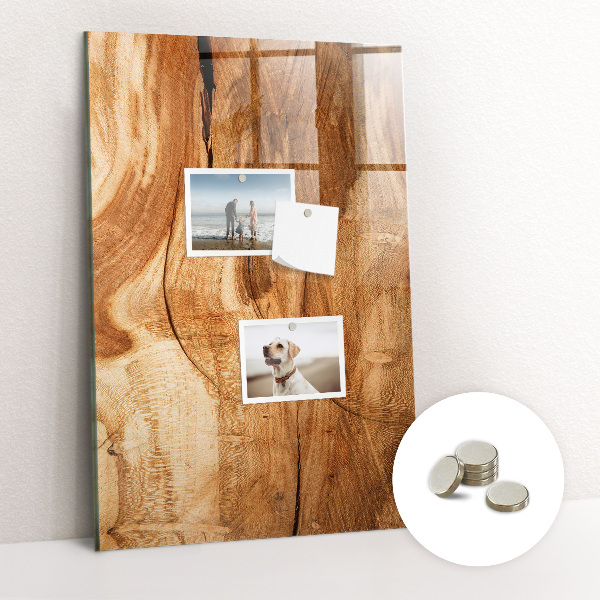 Magnetic memo board for kitchen Natural wood
