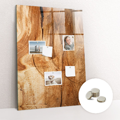 Magnetic memo board for kitchen Natural wood