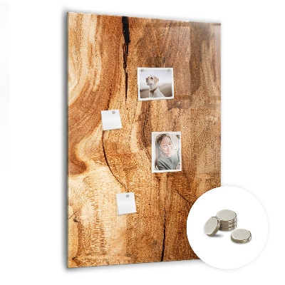 Magnetic memo board for kitchen Natural wood