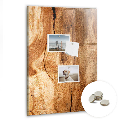 Magnetic memo board for kitchen Natural wood