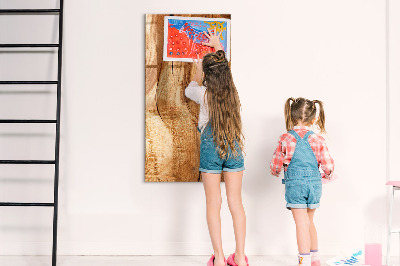 Magnetic memo board for kitchen Natural wood