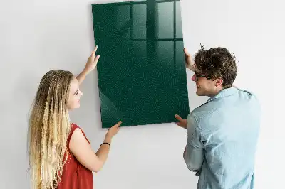 Magnetic dry erase board with a line leaf pattern