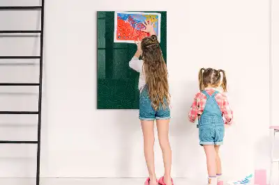 Magnetic dry erase board with a line leaf pattern