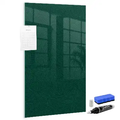 Magnetic dry erase board with a line leaf pattern