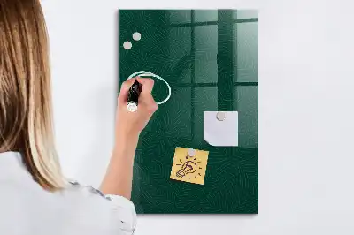 Magnetic dry erase board with a line leaf pattern