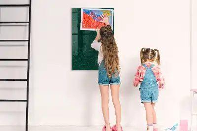 Magnetic dry erase board with a line leaf pattern