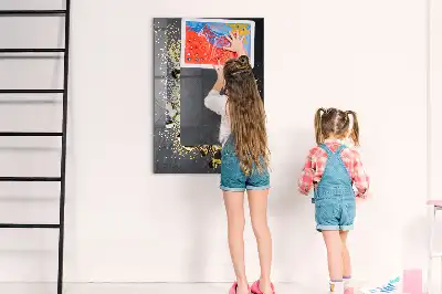 Magnetic dry erase board gold confetti design