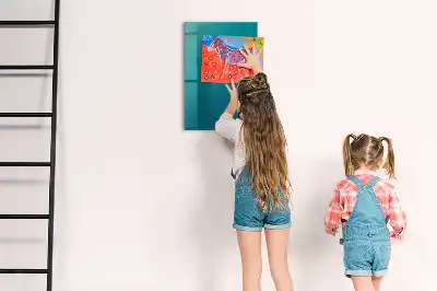 Dry erase magnetic board geometric abstraction design