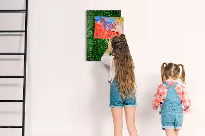 Magnetic dry erase board hedge of leaves design