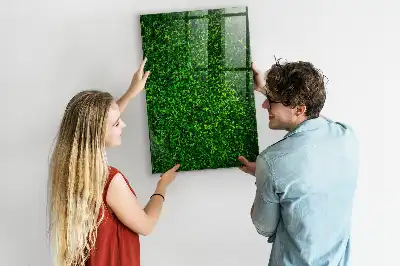 Magnetic dry erase board hedge of leaves design