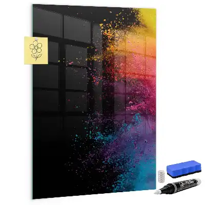 Magnetic dry erase board colorful powder