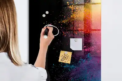 Magnetic dry erase board colorful powder